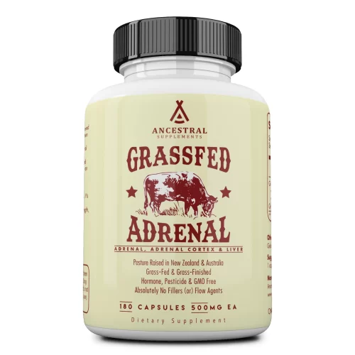 Grass Fed Beef Adrenal Cortex w/ Liver- 180 Capsules - Ancestral Supplements