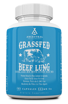 Grass Fed Beef Lung with Liver (180 capsules) - Ancestral Supplements