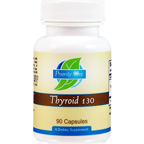 Thyroid 130mg 90 capsules - Priority One Vitamins