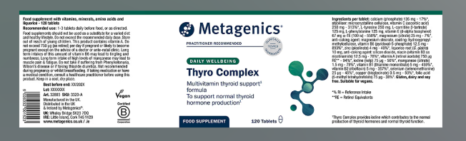 Thyro Complex 120 tablets - Metagenics - Image 3