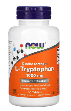 L-Tryptophan, Double Strength, 1,000 mg, 60 Tablets - Now Foods