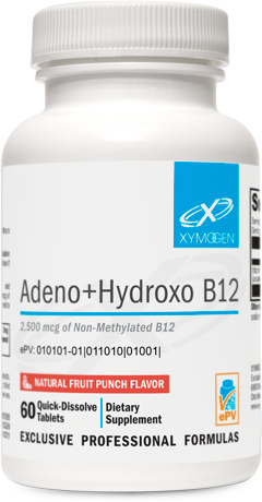 Adeno+Hydroxo B12 Natural Fruit Punch Flavour - 60 Tablets - Xymogen