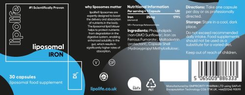 Liposomal Iron Capsules (30's) - lipolife - Image 3