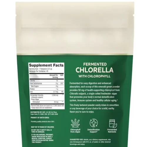 Fermented Chlorella Powder with Chlorophyll Powder (112.5g) - Dr Mercola - Image 2