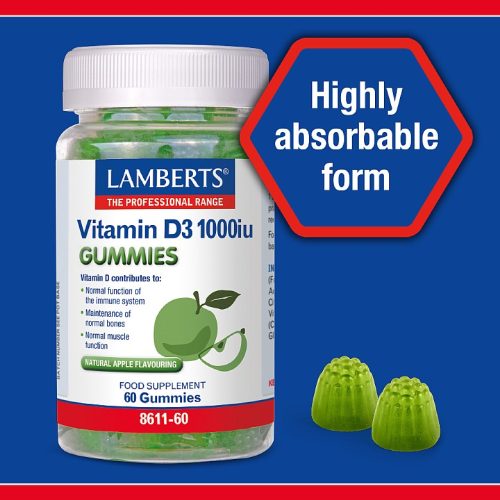 Vitamin D3 1000iu (60 gummies) - Lamberts