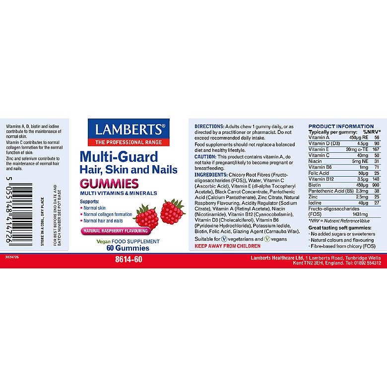 Multi-Guard Hair, Skin and Nails (60 Gummies) - Lamberts - Image 3