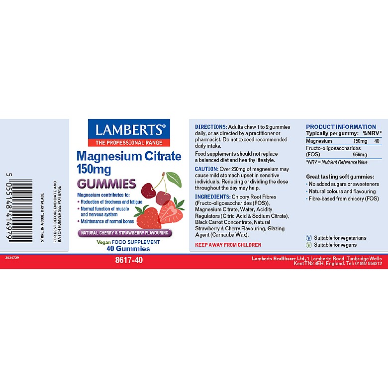 Magnesium Citrate (40 Gummies) - Lamberts - Image 3