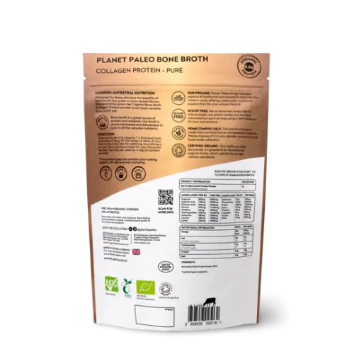 Organic Bone Broth - Pure  Unflavoured  225g - Planet Paleo - Image 4