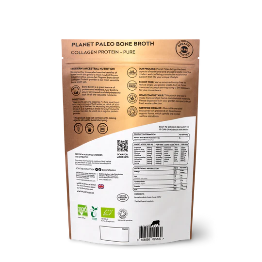 Organic Bone Broth - Pure  Unflavoured  225g - Planet Paleo - Image 4