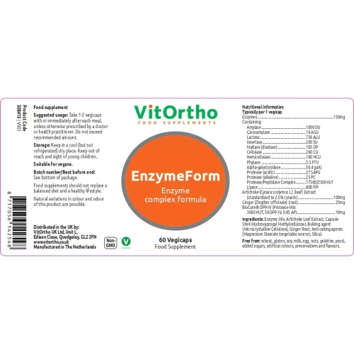 EnzymeForm complex formula 60 vegicaps - VitOrtho - Image 2