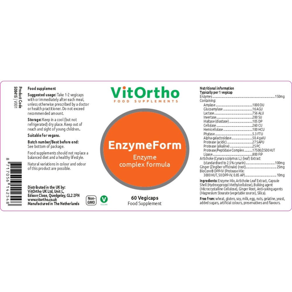 EnzymeForm complex formula 60 vegicaps - VitOrtho - Image 2
