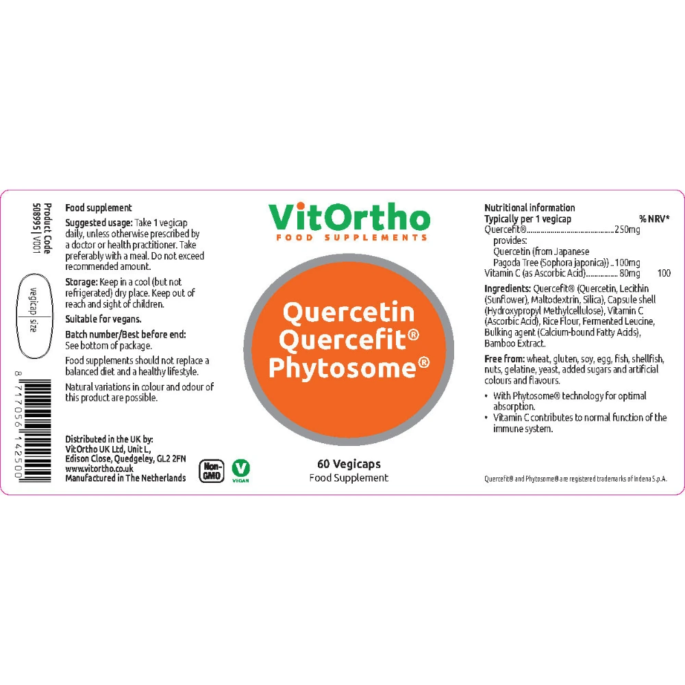 Quercetin 250mg 60 vegicaps  - VitOrtho - Image 2