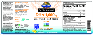Dr. Formulated DHA (1000mg) - Garden of Life