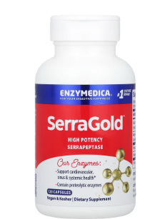 SerraGold, High Potency Serrapeptase (120 Capsules) - Enzymedica